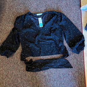Nwt lush polka dot blouse M